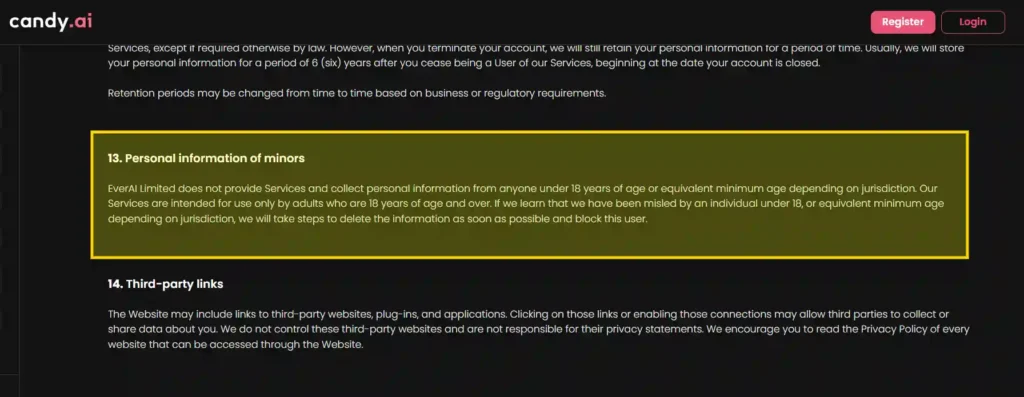Candy AI Age Restriction Policy