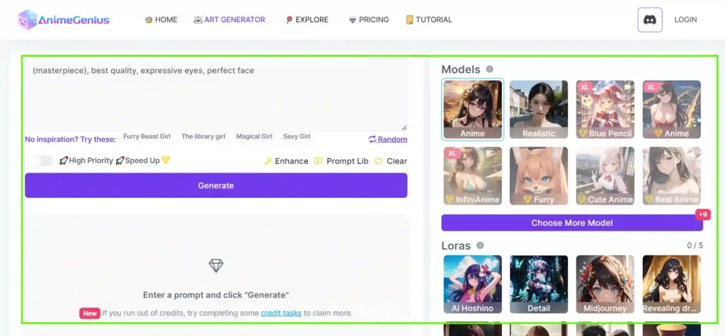 AnimeGenius User Interface