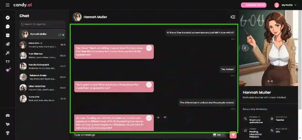 Candy ai-Sample Conversation