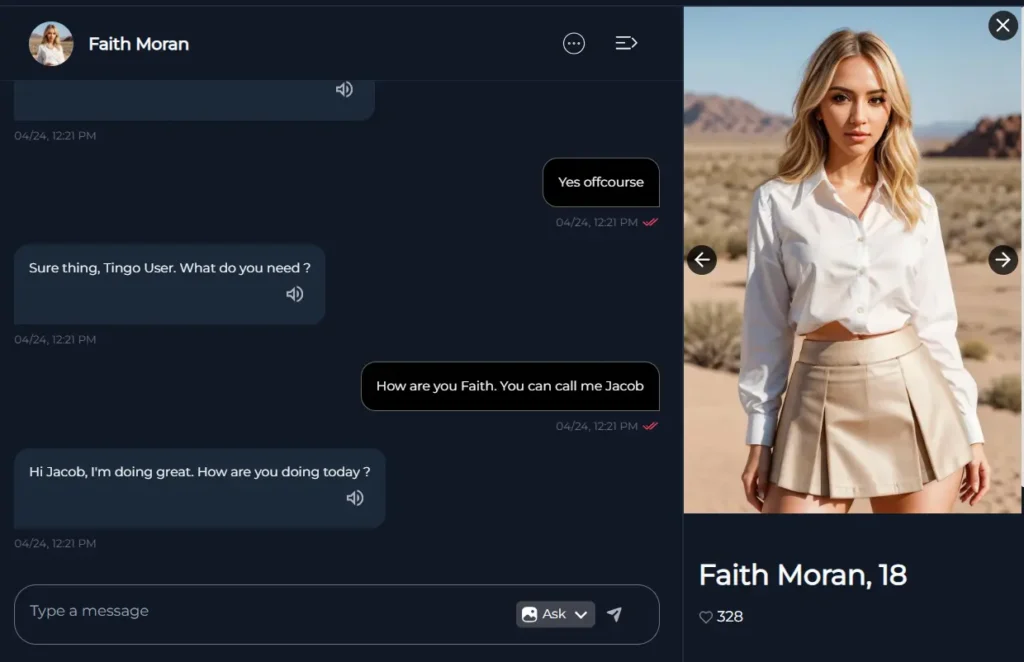 Chat with Tingo AI Girlfriends