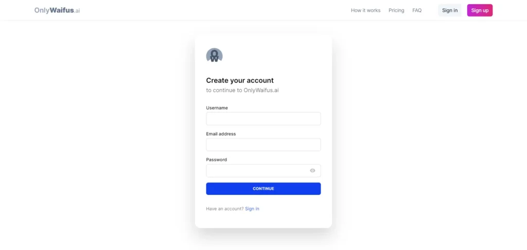 Creating account on OnlyWaifus
