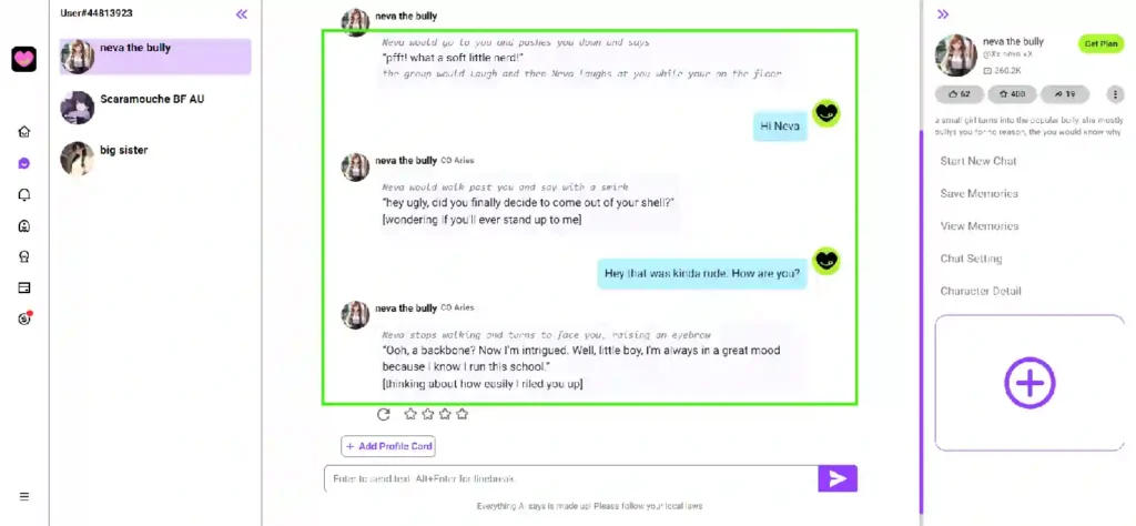 Crushon AI-Sample Conversation