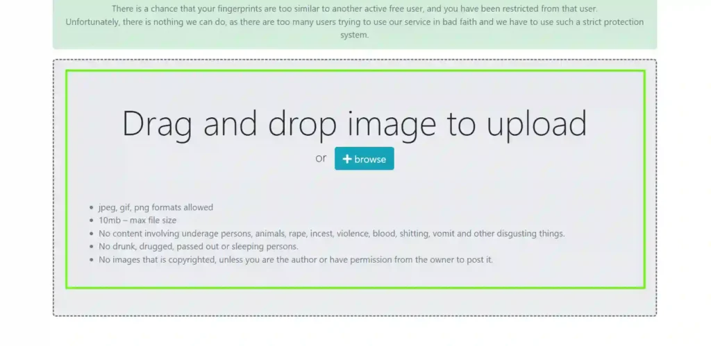 DeepNudeNow User Interface