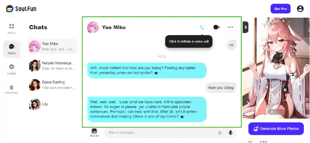 Soulfun AI-Sample Conversation