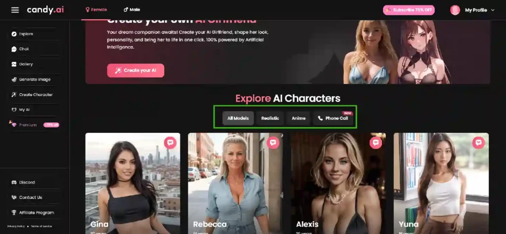 customize your desired anime character persona