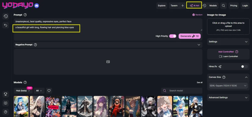 AI Art Generation with Yodayo
