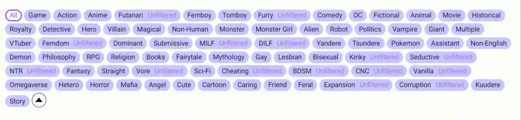 CrushOn AI- Categories