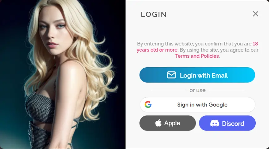DreamGF Login Options