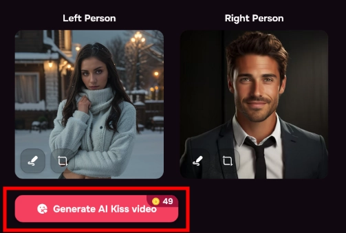 Generate AI Kissing Video using FantasyGF