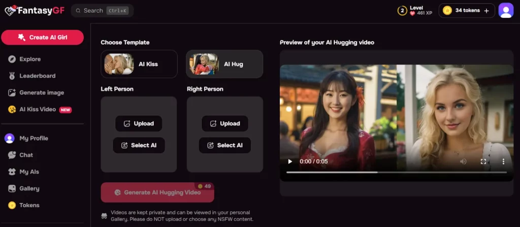 FantasyGF AI Hugging Video Generator