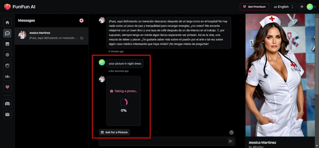 Funfun AI - Picture request in Chat