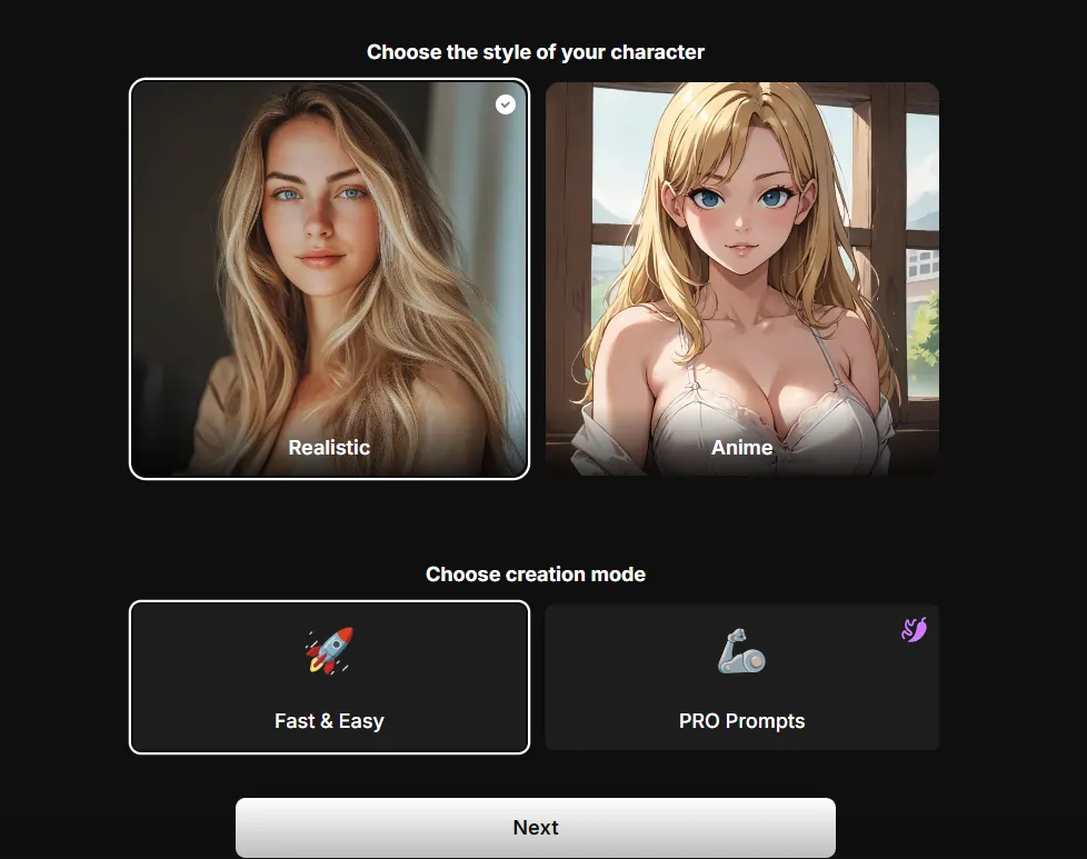 LoveScape - Create Character Feature