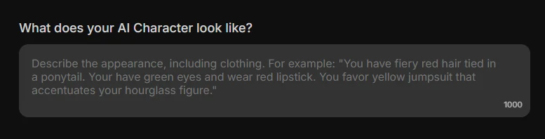 LoveScape - Prompt for AI Character Look