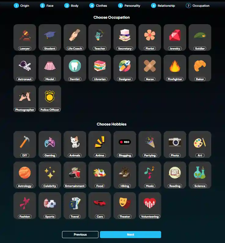 DarLink AI - Occupation and Hobbies