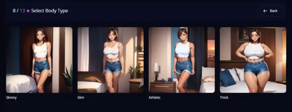 HeraHaven AI - AI Character Body Type Selection