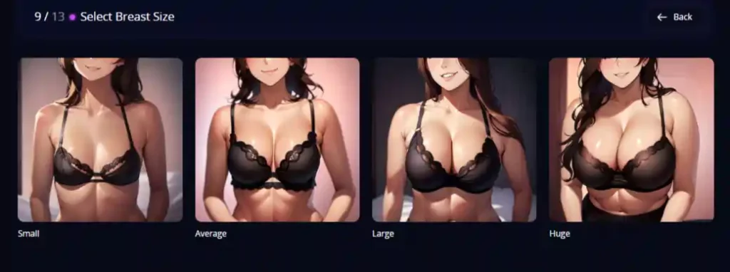 HeraHaven AI - AI Character Breast-Butt Size Selection