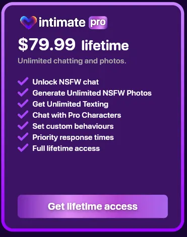 Intimate AI Girlfriend - Lifetime Pricing Plan