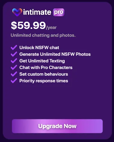 Intimate AI Girlfriend - Yearly Pricing Plan