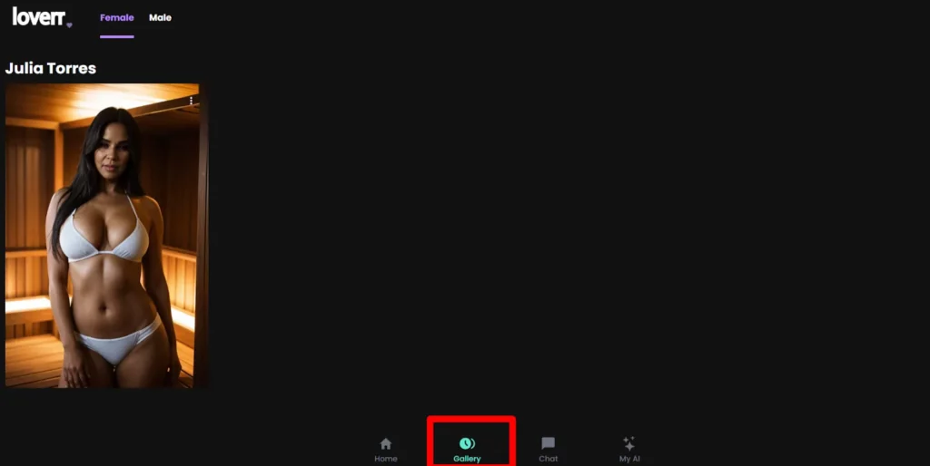 Loverr AI - AI Gallery Feature