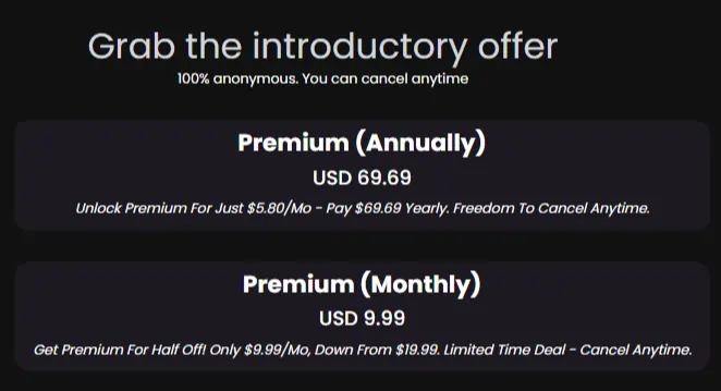 Loverr.AI Pricing Plan