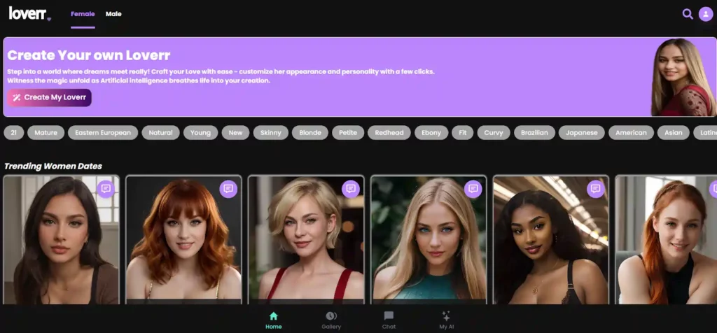 Loverr.AI - User InterFace
