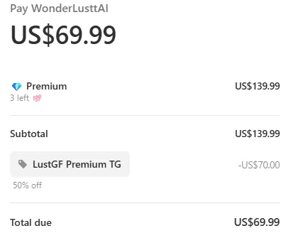 LustGF AI Yearly Pricing