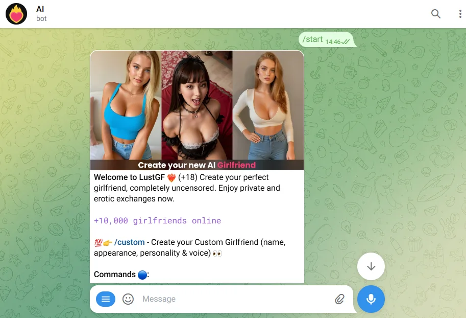 LustGf AI - Telegram Bot Interface