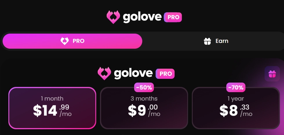 GoLove AI - Pricing Plan